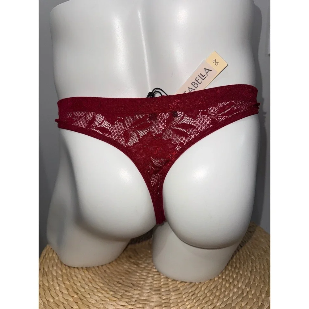 Cosabella Never Say Never Men's Lace G-String Sindoor Red Size XL‎